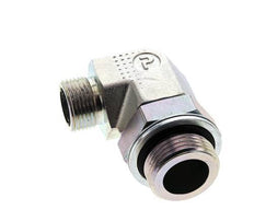 UNS 1''-14 x G 1'' Außengewinde Verzinkter Stahl 90 Grad Winkelverschraubung ORFS 315 Bar - Hydraulisch