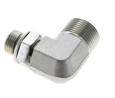 UN 1-3/16''-12 x G 1/2'' männlich Verzinkter Stahl 90 Grad Winkelverschraubung ORFS 400 Bar - Hydraulisch
