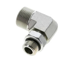 UN 1-3/16''-12 x G 1/2'' männlich Verzinkter Stahl 90 Grad Winkelverschraubung ORFS 400 Bar - Hydraulisch