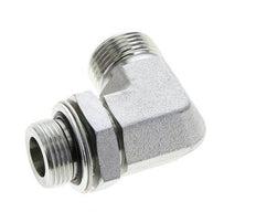 UN 1-3/16''-12 x G 3/4''-Außengewinde Verzinkter Stahl 90 Grad-Winkelverschraubung ORFS 400 Bar - Hydraulisch