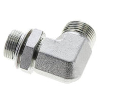 UN 1-3/16''-12 x G 3/4''-Außengewinde Verzinkter Stahl 90 Grad-Winkelverschraubung ORFS 400 Bar - Hydraulisch
