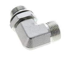 UN 1-3/16''-12 x G 3/4''-Außengewinde Verzinkter Stahl 90 Grad-Winkelverschraubung ORFS 400 Bar - Hydraulisch