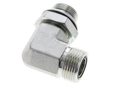 UN 1-3/16''-12 x G 3/4''-Außengewinde Verzinkter Stahl 90 Grad-Winkelverschraubung ORFS 400 Bar - Hydraulisch