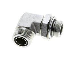 UN 1-3/16''-12 x G 3/4''-Außengewinde Verzinkter Stahl 90 Grad-Winkelverschraubung ORFS 400 Bar - Hydraulisch