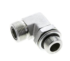 UN 1-3/16''-12 x G 3/4''-Außengewinde Verzinkter Stahl 90 Grad-Winkelverschraubung ORFS 400 Bar - Hydraulisch