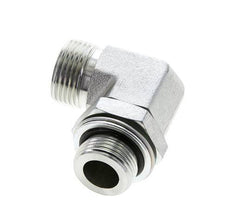 UN 1-3/16''-12 x G 3/4''-Außengewinde Verzinkter Stahl 90 Grad-Winkelverschraubung ORFS 400 Bar - Hydraulisch
