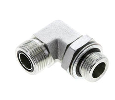 UN 1-3/16''-12 x G 3/4''-Außengewinde Verzinkter Stahl 90 Grad-Winkelverschraubung ORFS 400 Bar - Hydraulisch