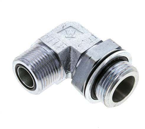 UN 1-3/16''-12 x G 1'' männlich Verzinkter Stahl 90 Grad Winkelverschraubung ORFS 315 Bar - Hydraulisch