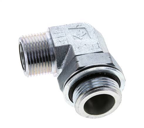 UN 1-3/16''-12 x G 1'' männlich Verzinkter Stahl 90 Grad Winkelverschraubung ORFS 315 Bar - Hydraulisch