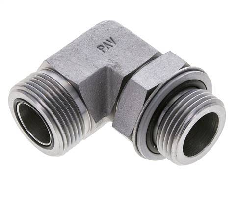 UN 1-7/16''-12 x G 1'' Männlich Verzinkter Stahl 90 Grad Winkelverschraubung ORFS 315 Bar - Hydraulisch