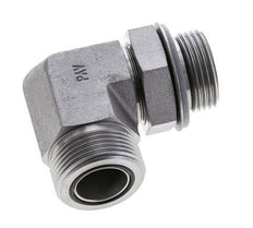 UN 1-7/16''-12 x G 1'' Männlich Verzinkter Stahl 90 Grad Winkelverschraubung ORFS 315 Bar - Hydraulisch