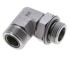 UN 1-7/16''-12 x G 1'' Männlich Verzinkter Stahl 90 Grad Winkelverschraubung ORFS 315 Bar - Hydraulisch
