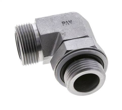 UN 1-7/16''-12 x G 1'' Männlich Verzinkter Stahl 90 Grad Winkelverschraubung ORFS 315 Bar - Hydraulisch