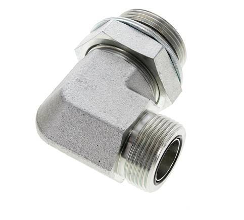 UN 1-7/16''-12 x G 1 1/4'' männlich Verzinkter Stahl 90 Grad Winkelverschraubung ORFS 250 Bar - Hydraulik