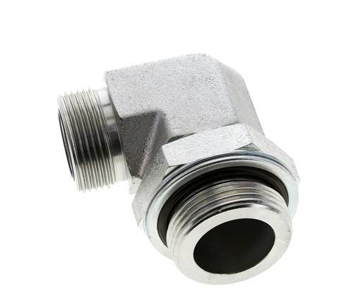 UN 1-7/16''-12 x G 1 1/4'' männlich Verzinkter Stahl 90 Grad Winkelverschraubung ORFS 250 Bar - Hydraulik