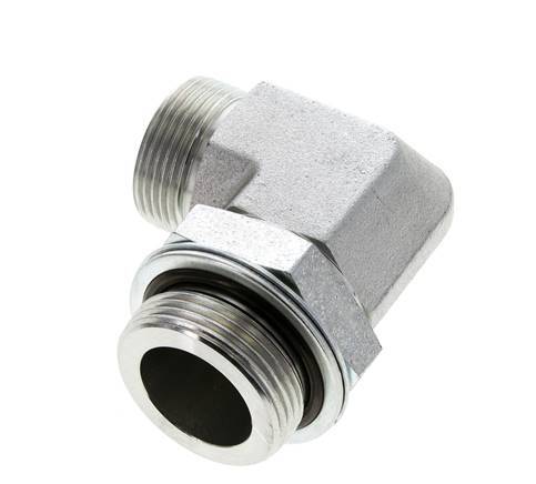 UN 1-7/16''-12 x G 1 1/4'' männlich Verzinkter Stahl 90 Grad Winkelverschraubung ORFS 250 Bar - Hydraulik