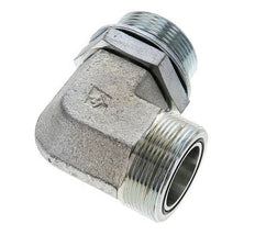 UN 2''-12 x G 1 1/2'' männlich Verzinkter Stahl 90 Grad Winkelverschraubung ORFS 200 Bar - Hydraulisch