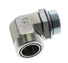 UN 2''-12 x G 1 1/2'' männlich Verzinkter Stahl 90 Grad Winkelverschraubung ORFS 200 Bar - Hydraulisch
