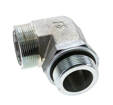UN 2''-12 x G 1 1/2'' männlich Verzinkter Stahl 90 Grad Winkelverschraubung ORFS 200 Bar - Hydraulisch