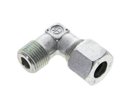 1/2'' NPT Male x 14S Zinc plated Steel 90 deg Elbow Cutting ring 630 Bar DIN 2353