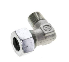 1/2'' NPT Male x 18L Zinc plated Steel 90 deg Elbow Cutting ring 315 Bar DIN 2353