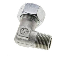 1/2'' NPT Male x 18L Zinc plated Steel 90 deg Elbow Cutting ring 315 Bar DIN 2353
