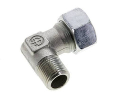 1/2'' NPT Male x 18L Zinc plated Steel 90 deg Elbow Cutting ring 315 Bar DIN 2353