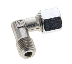 1/4'' NPT Male x 8L Zinc plated Steel 90 deg Elbow Cutting ring 315 Bar DIN 2353