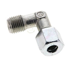 1/4'' NPT Male x 8L Zinc plated Steel 90 deg Elbow Cutting ring 315 Bar DIN 2353