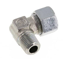 R 1/4'' Male x 12LL Zinc plated Steel 90 deg Elbow Fitting 100 Bar DIN 2353