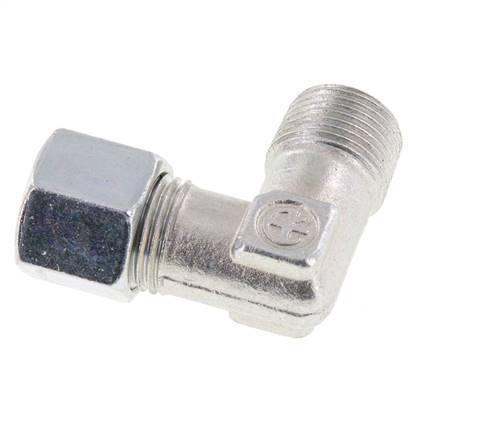 R 3/8'' Male x 10L Zinc plated Steel 90 deg Elbow Fitting 315 Bar DIN 2353