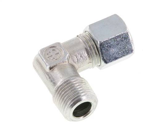 R 3/8'' Außengewinde x 10L Verzinkter Stahl 90 Grad Winkelverschraubung 315 Bar DIN 2353