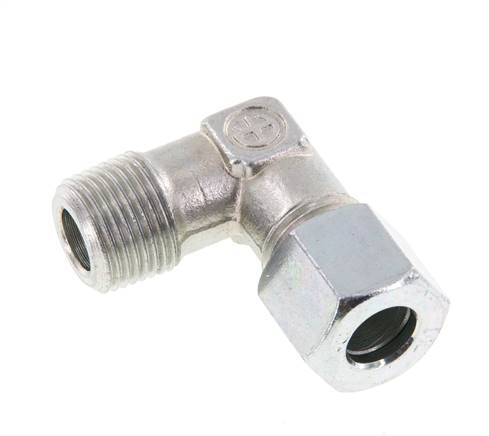 R 3/8'' Außengewinde x 10L Verzinkter Stahl 90 Grad Winkelverschraubung 315 Bar DIN 2353