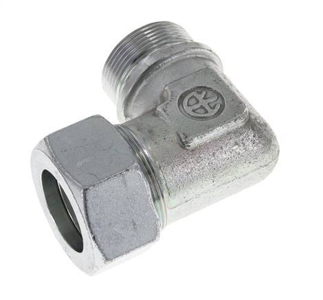 G 1 1/2'' Male x 38S Zinc plated Steel 90 deg Elbow Fitting 315 Bar DIN 2353