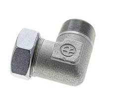 1 1/2'' NPT Male x 42L Zinc plated Steel 90 deg Elbow Cutting ring 160 Bar DIN 2353