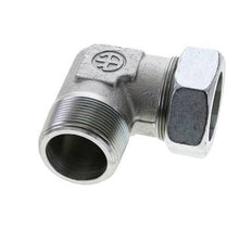 1 1/2'' NPT Male x 42L Zinc plated Steel 90 deg Elbow Cutting ring 160 Bar DIN 2353