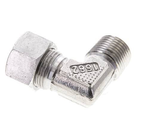1/2'' NPT Male x 15L Stainless steel 90 deg Elbow Cutting ring 315 Bar DIN 2353