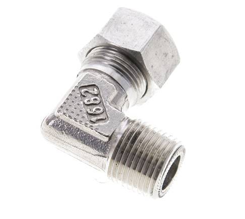 1/2'' NPT Male x 15L Stainless steel 90 deg Elbow Cutting ring 315 Bar DIN 2353