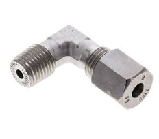 1/4'' NPT Male x 6S Stainless steel 90 deg Elbow Cutting ring 630 Bar DIN 2353