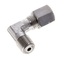 1/4'' NPT Male x 6S Stainless steel 90 deg Elbow Cutting ring 630 Bar DIN 2353
