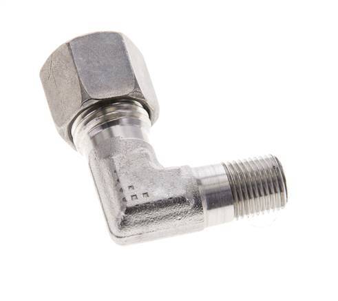 1/8'' NPT Male x 8L Stainless steel 90 deg Elbow Cutting ring 315 Bar DIN 2353