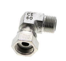 UN 11/16''-16 x UN 11/16''-16 M/F Verzinkter Stahl 90 Grad Winkelverschraubung ORFS 630 Bar - Hydraulisch