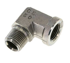 1/2'' NPT x 1/2'' NPT M/F Zinc plated Steel 90 deg Elbow Fitting 210 Bar - Hydraulic