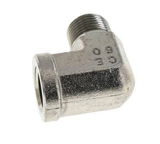 1/2'' NPT x 1/2'' NPT M/F Zinc plated Steel 90 deg Elbow Fitting 210 Bar - Hydraulic