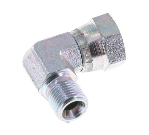 G 1/8'' M/F Zinc plated Steel 90 deg Elbow Fitting 475 Bar - Hydraulic