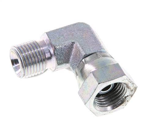 G 1/8'' M/F Zinc plated Steel 90 deg Elbow Fitting 475 Bar - Hydraulic