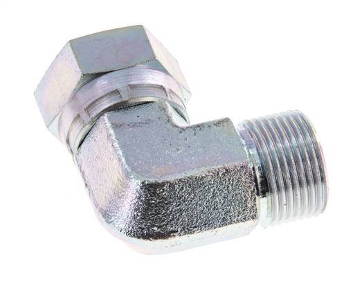 G 3/4'' M/F Verzinkter Stahl 90 Grad Winkelverschraubung 175 Bar - Hydraulik