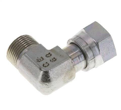 UNS 1''-14 x UNS 1''-14 M/F Verzinkter Stahl 90 Grad-Winkelverschraubung ORFS 400 Bar - Hydraulisch