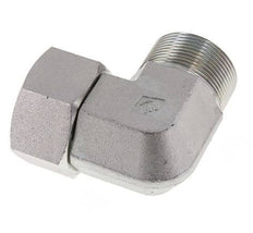 G 1 1/2'' M/F Zinc plated Steel 90 deg Elbow Fitting 125 Bar - Hydraulic