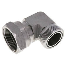 UN 2''-12 x UN 2''-12 M/F Zinc plated Steel 90 deg Elbow Fitting ORFS 250 Bar - Hydraulic